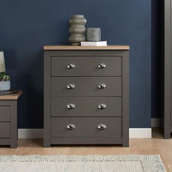 Highgate Dark Grey Painted 4 Drawer Chest