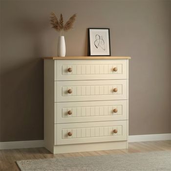 Warwick Cream and Oak 4 Drawer Chest