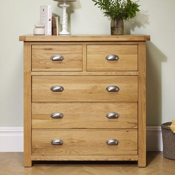 Woburn Rustic Oak 3+2 Drawer Chest