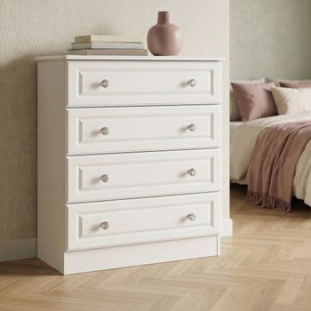 Crystal White 4 Drawer Chest