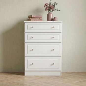 Crystal White 4 Drawer Deep Chest