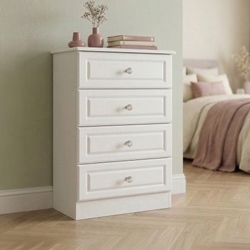 Crystal Midi White 4 Drawer Chest