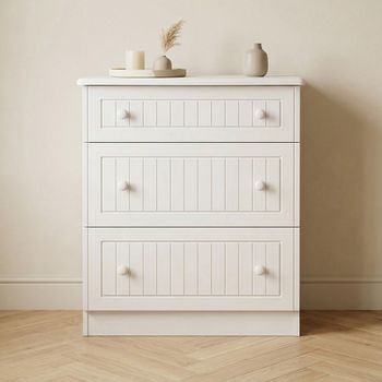 Warwick White 3 Drawer Deep Chest