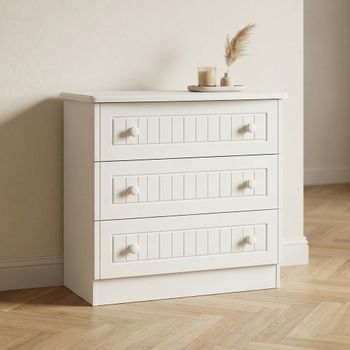 Warwick White 3 Drawer Small Chest