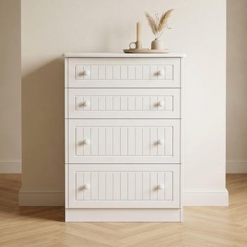 Warwick White 4 Drawer Deep Chest