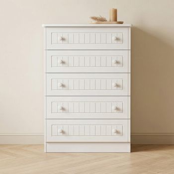 Warwick White 5 Drawer Chest