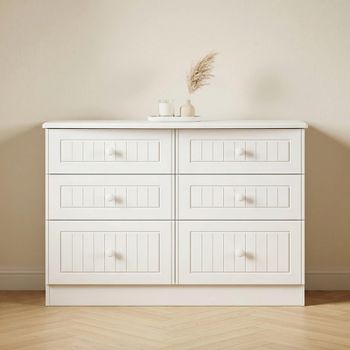 Warwick White 6 Drawer Midi Chest