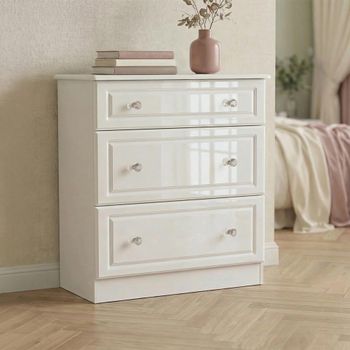 Balmoral White Gloss 3 Drawer Deep Chest