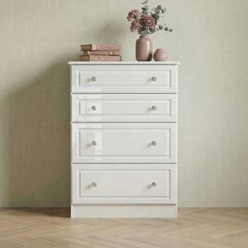 Balmoral White Gloss 4 Drawer Deep Chest
