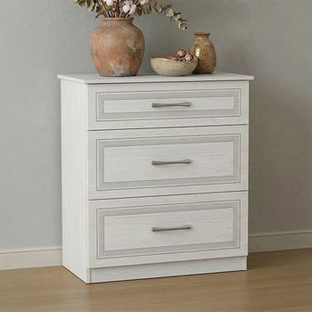 Dorset White 3 Drawer Deep Chest