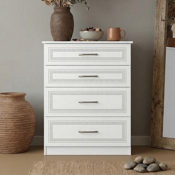 Dorset White 4 Drawer Deep Chest