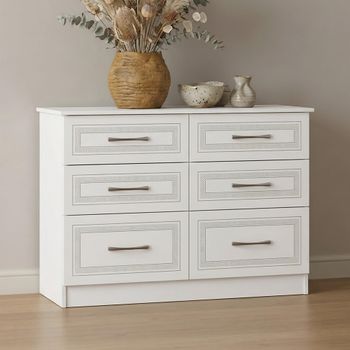 Dorset White 6 Drawer Midi Chest