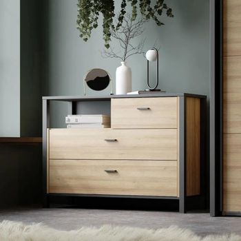 High Rock Oak 3 Drawer Small Chest