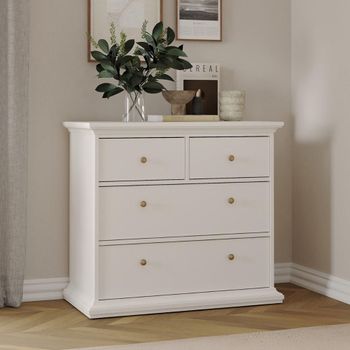 Paris White 2+2 Drawer Chest