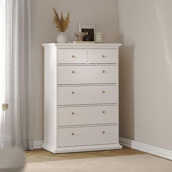 Paris White 2+4 Drawer Chest