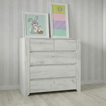 Angel White 2+3 Drawer Chest