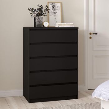 Naia Black 5 Drawer Chest