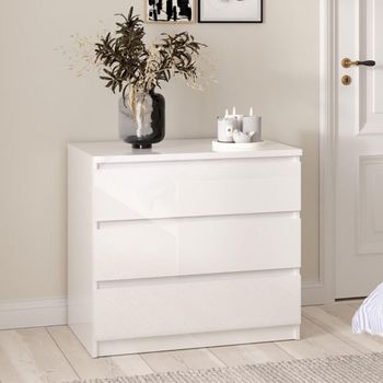 Naia White Gloss 3 Drawer Small Chest