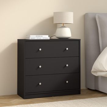 May Black 3 Drawer Small Chest
