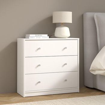 May White 3 Drawer Small Chest