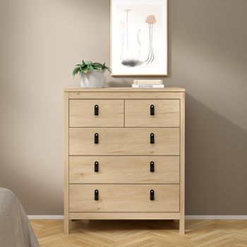 Barcelona Jackson Hickory Oak 3+2 Drawer Chest