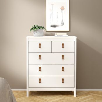 Barcelona White 3+2 Drawer Chest