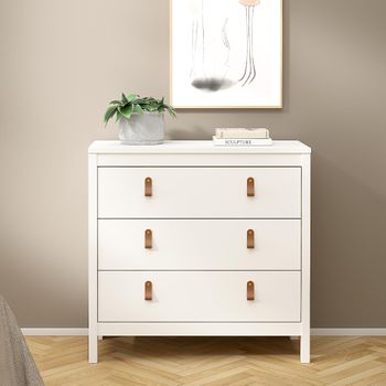 Barcelona White 3 Drawer Small Chest