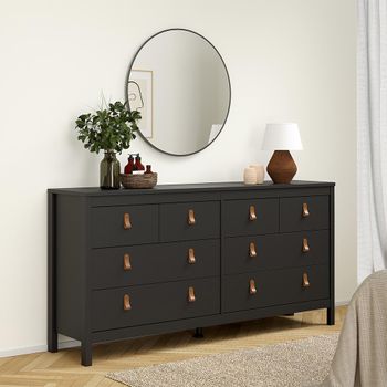 Barcelona Black 8 Drawer Wide Dresser
