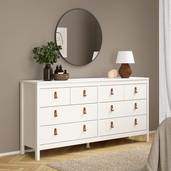 Barcelona White 8 Drawer Wide Dresser