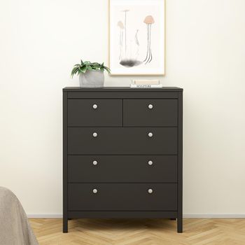 Madrid Black 3+2 Drawer Chest