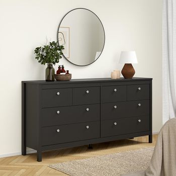 Madrid Black 8 Drawer Dresser