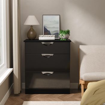 Camden Black Gloss 3 Drawer Deep Chest