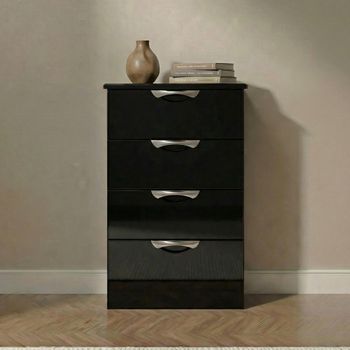 Camden Black Gloss 4 Drawer Midi Chest