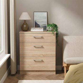 Devon Oak 3 Drawer Deep Chest