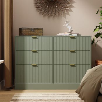 Nashville Green 6 Drawer Midi Chest