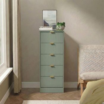 Nashville Green 5 Drawer Narrow Chest