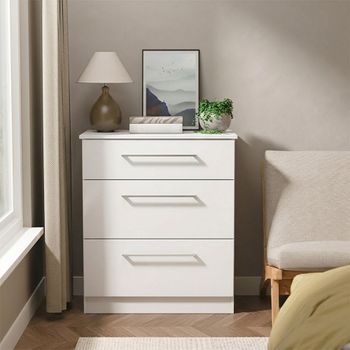 Worcester White 3 Drawer Deep Chest