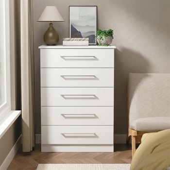Worcester White 5 Drawer Chest