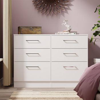Worcester White 6 Drawer Midi Chest