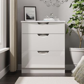 Camden White Gloss 3 Drawer Deep Chest