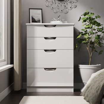 Camden White Gloss 4 Drawer Deep Chest