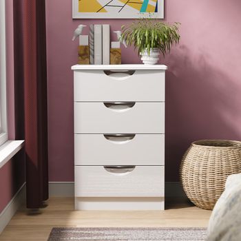 Camden White Gloss 4 Drawer Midi Chest
