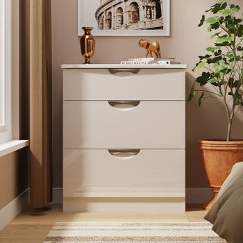 Camden Cashmere Gloss 3 Drawer Deep Chest