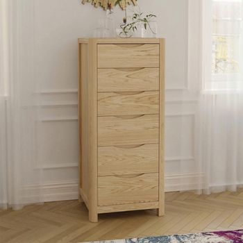 Stockholm Oak 6 Drawer Tall Chest
