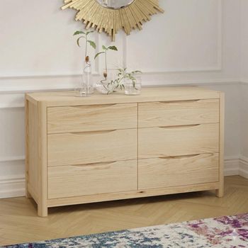 Stockholm Oak 6 Drawer Wide Chest