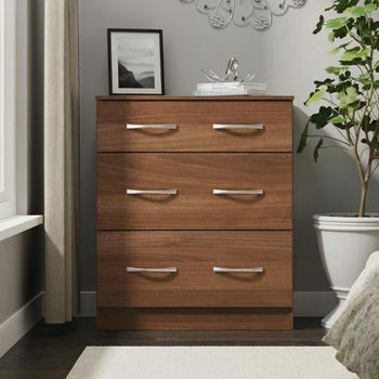 Avon Walnut 3 Drawer Deep Chest