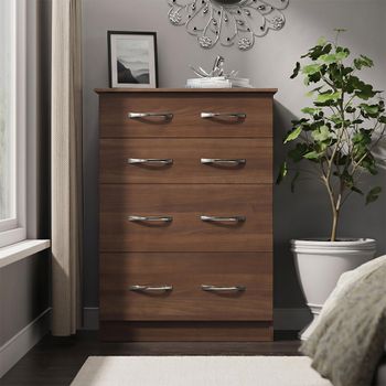 Avon Walnut 4 Drawer Deep Chest