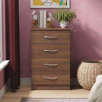 Avon 4 Drawer Midi Walnut Chest