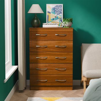 Avon Walnut 5 Drawer Chest