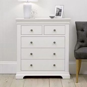 Paisley White Painted 2+3 Drawer Wide Chest